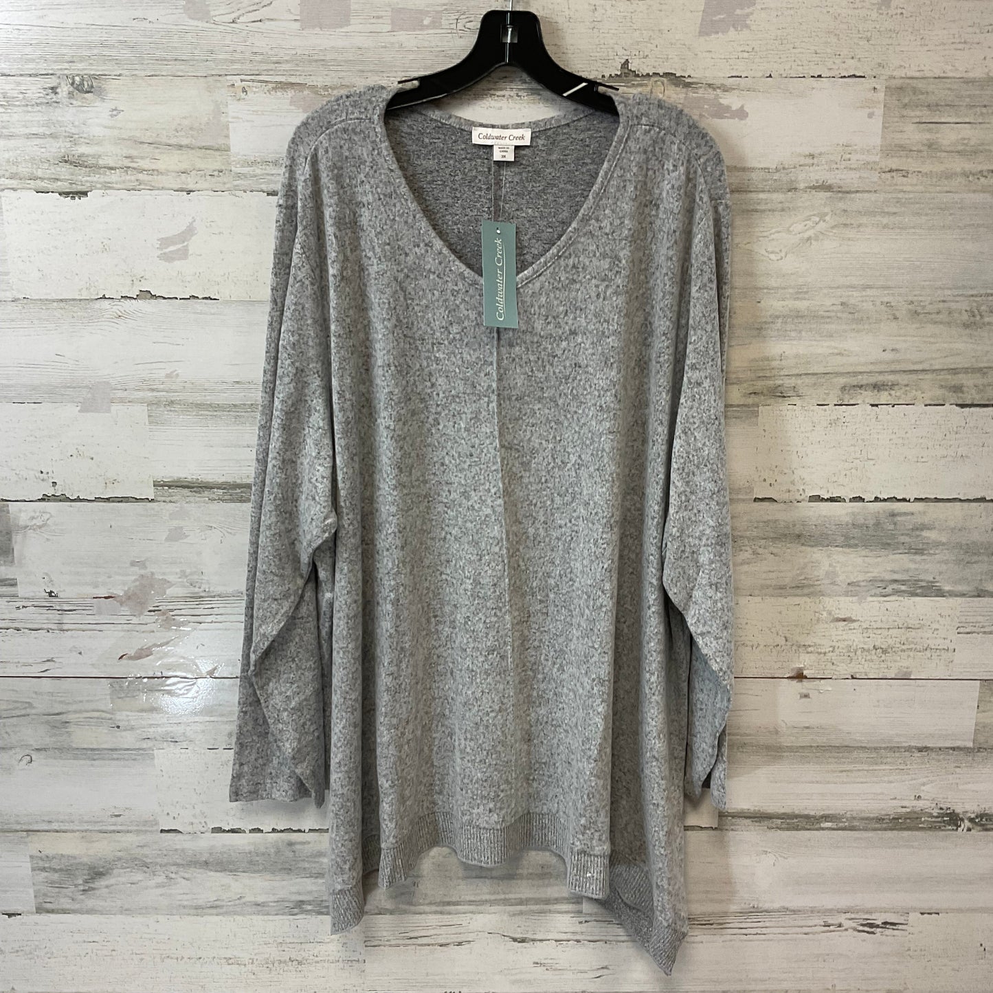 Top Long Sleeve Basic By Coldwater Creek In Grey, Size: 3x