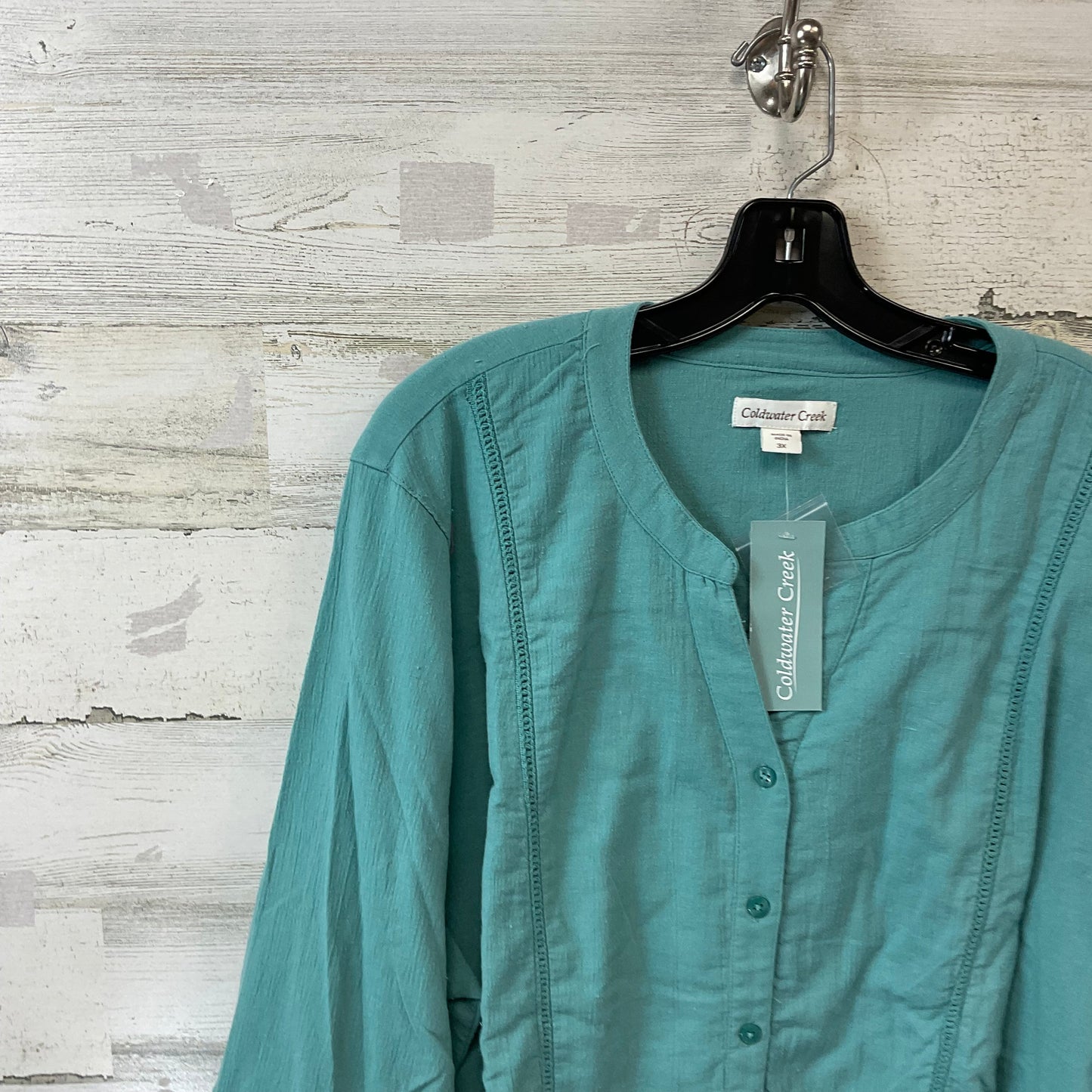 Blouse Long Sleeve By Coldwater Creek In Green, Size: 3x