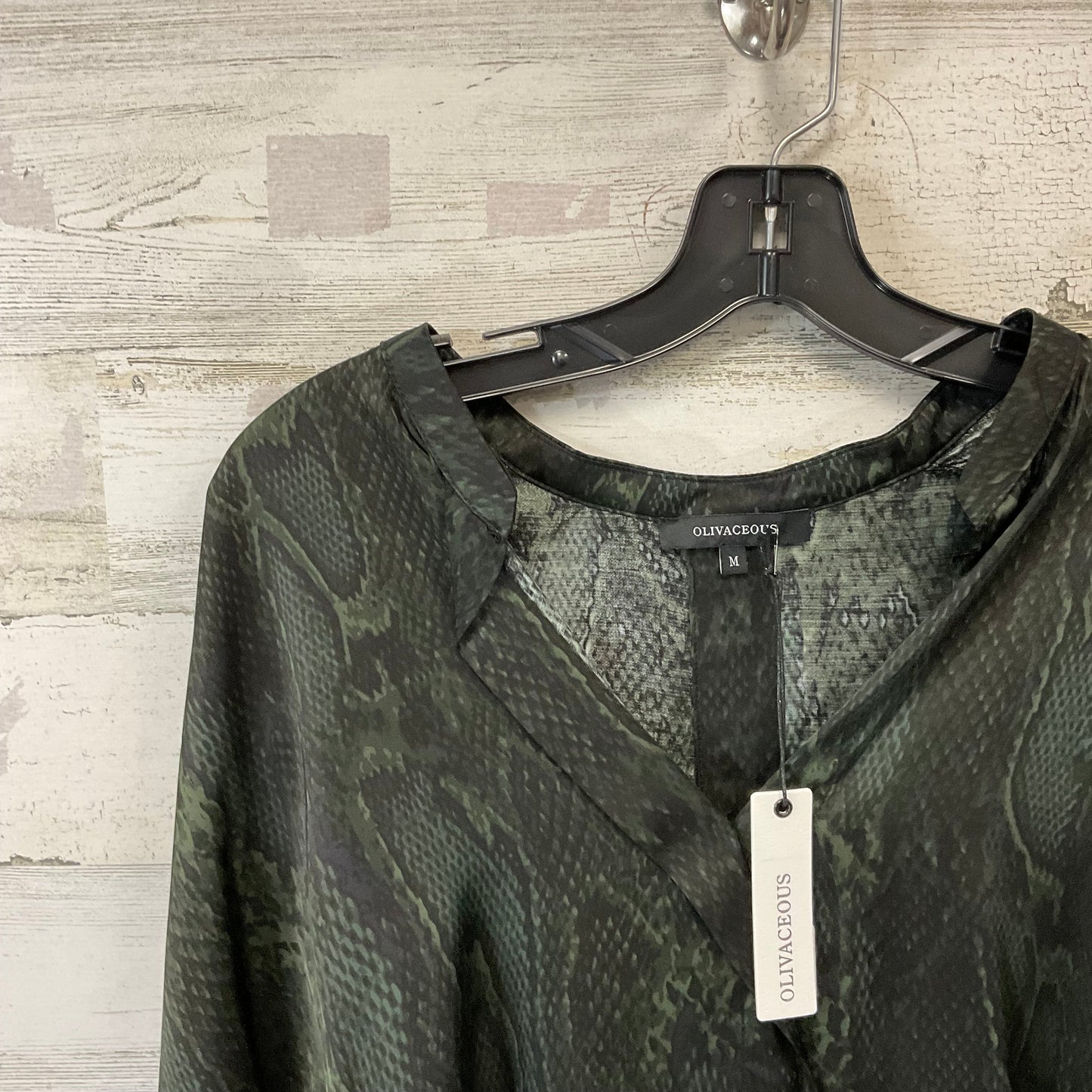 Blouse Long Sleeve By Olivaceous In Green, Size: M