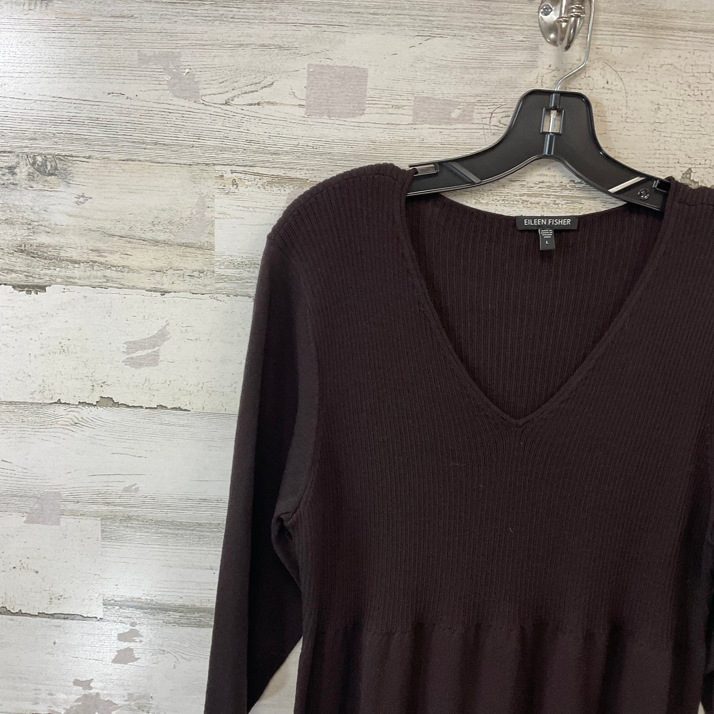 Dress Sweater By Eileen Fisher In Purple, Size: L