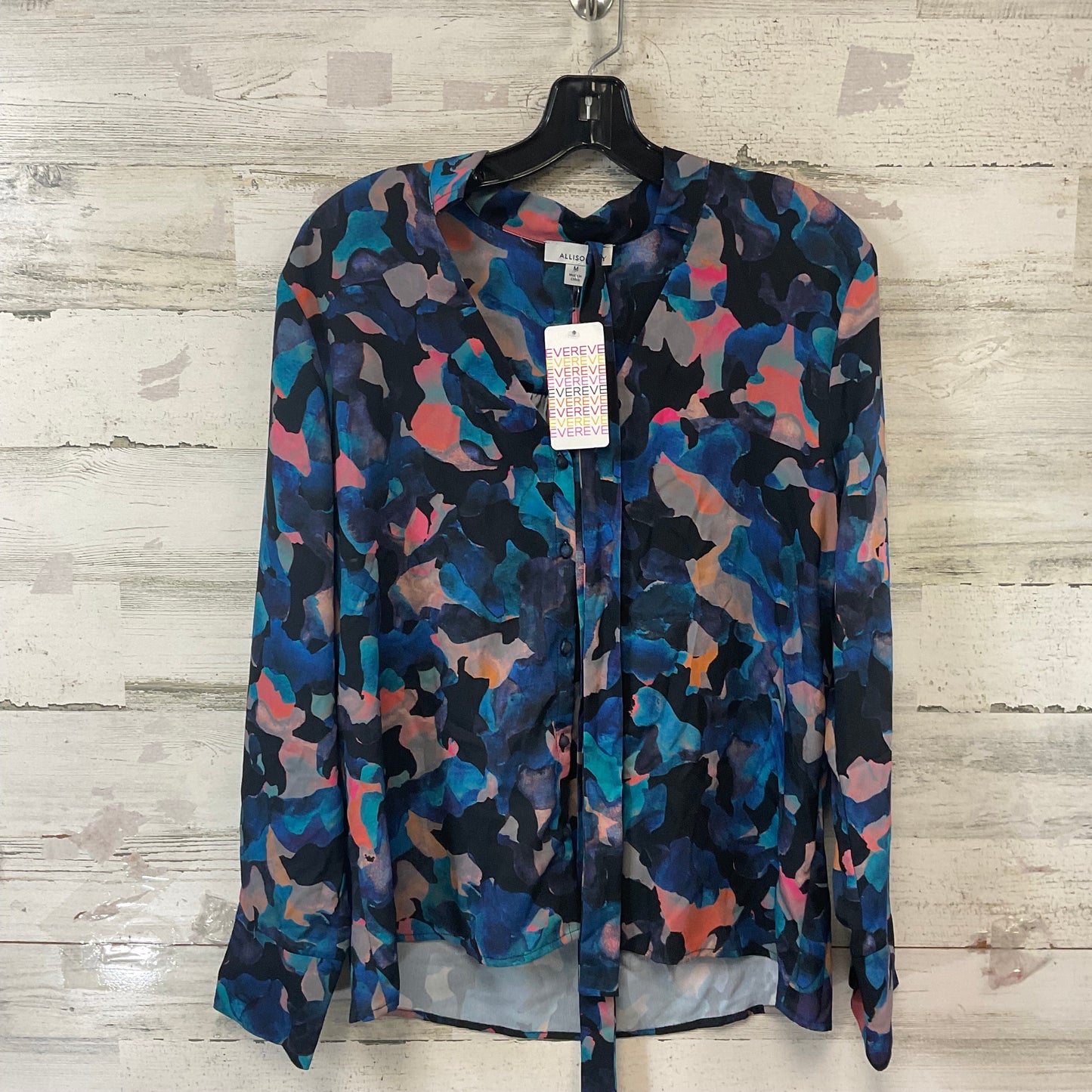 Blouse Long Sleeve By Allison Joy In Blue, Size: M