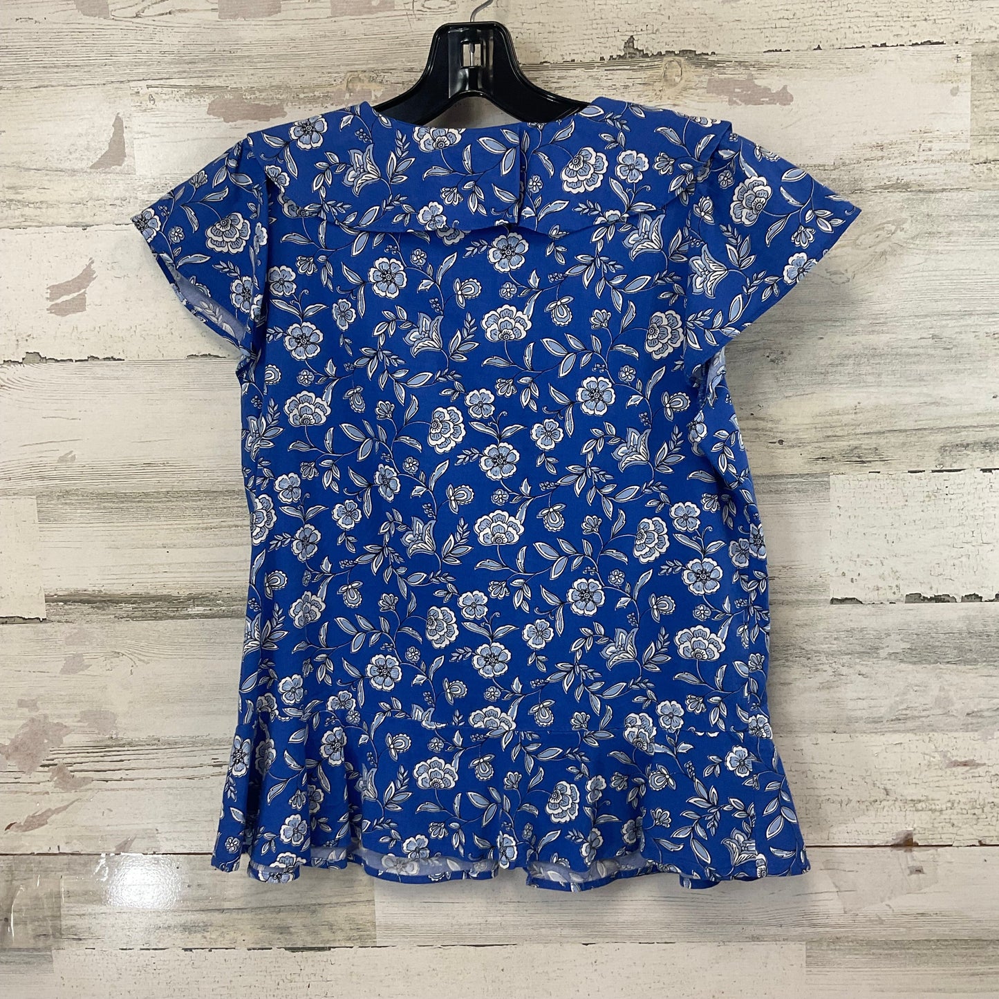 Blouse Short Sleeve By Loft In Blue, Size: Xs