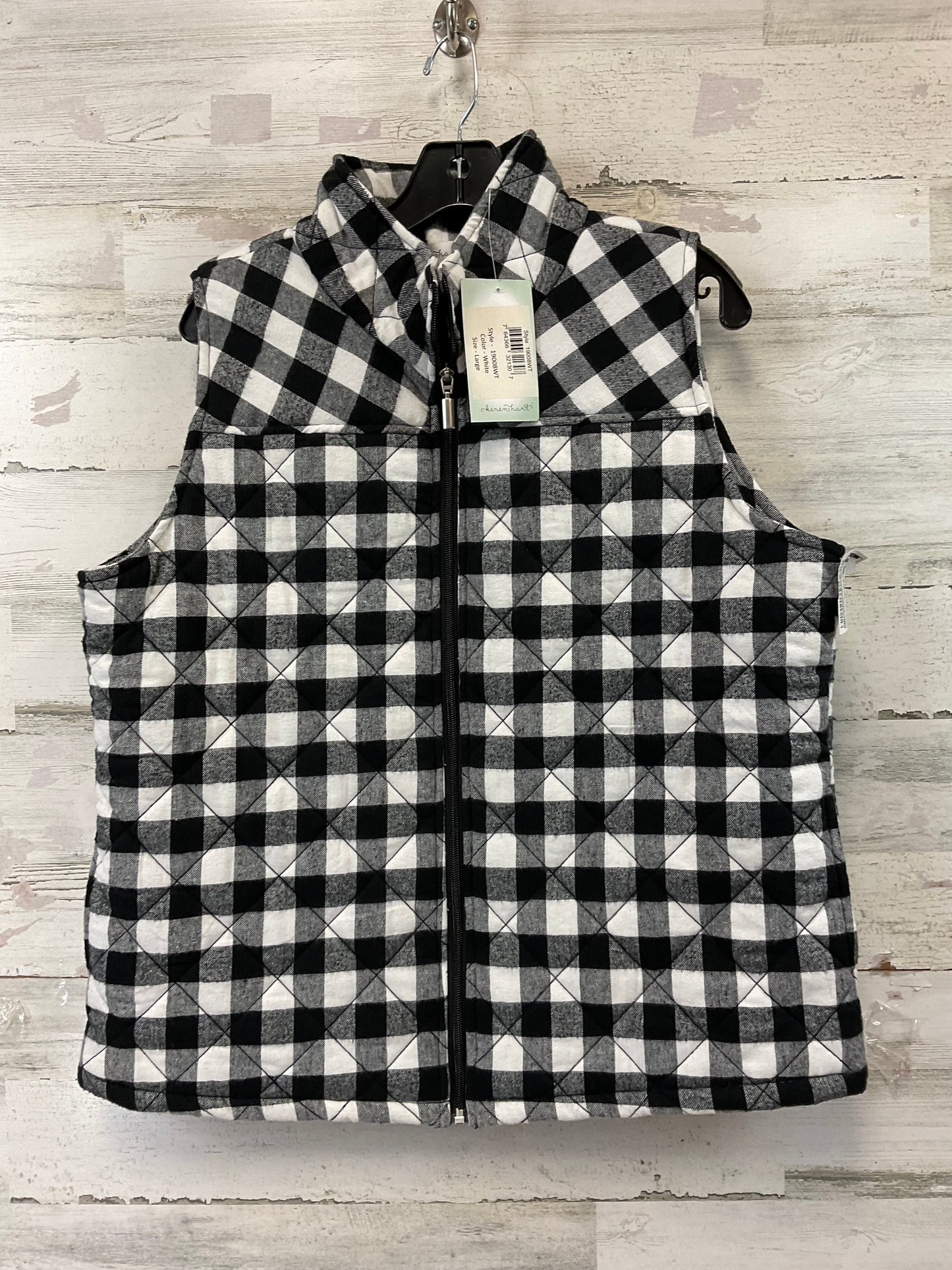 Vest Puffer & Quilted By keren hartIn Black & White, Size: L