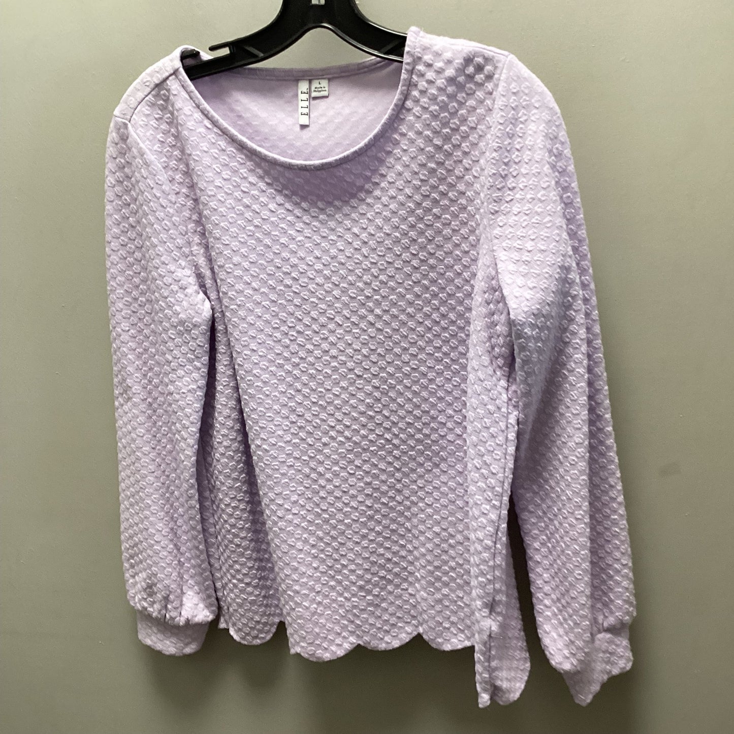 Top Long Sleeve By Elle In Purple, Size: L