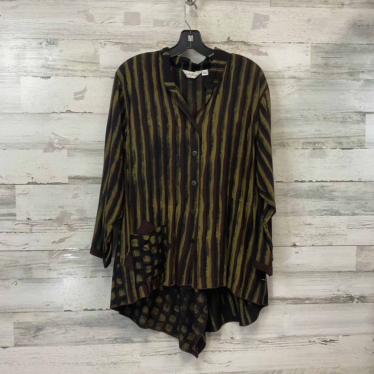 Blouse Long Sleeve By Lynz In Black, Size: L