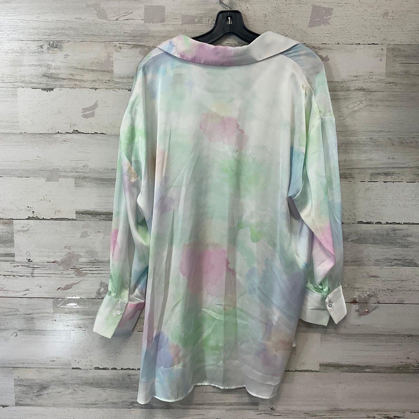 Blouse Long Sleeve By Zara In Green & Pink, Size: S