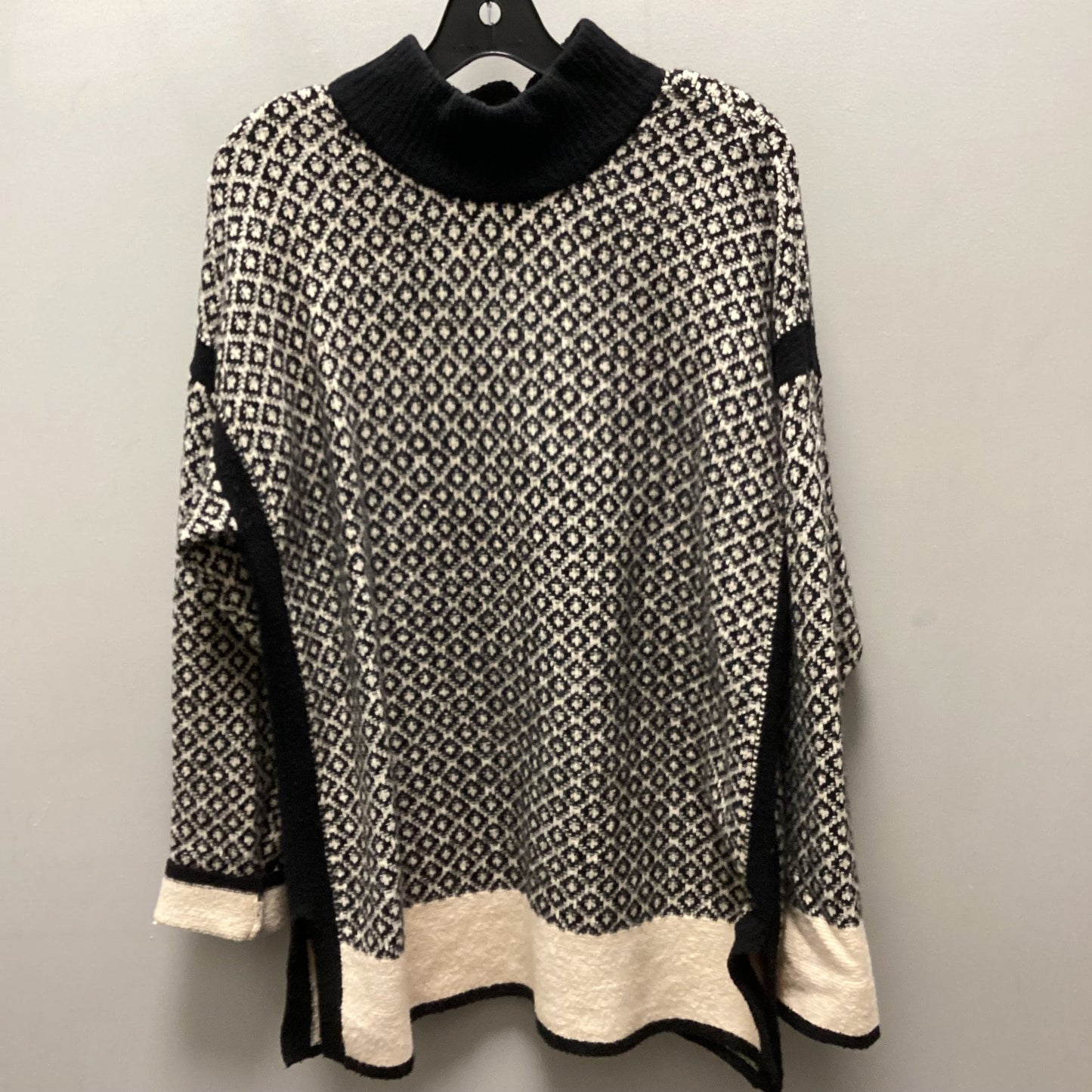 Sweater By J. JILL In Black & Cream, Size: M