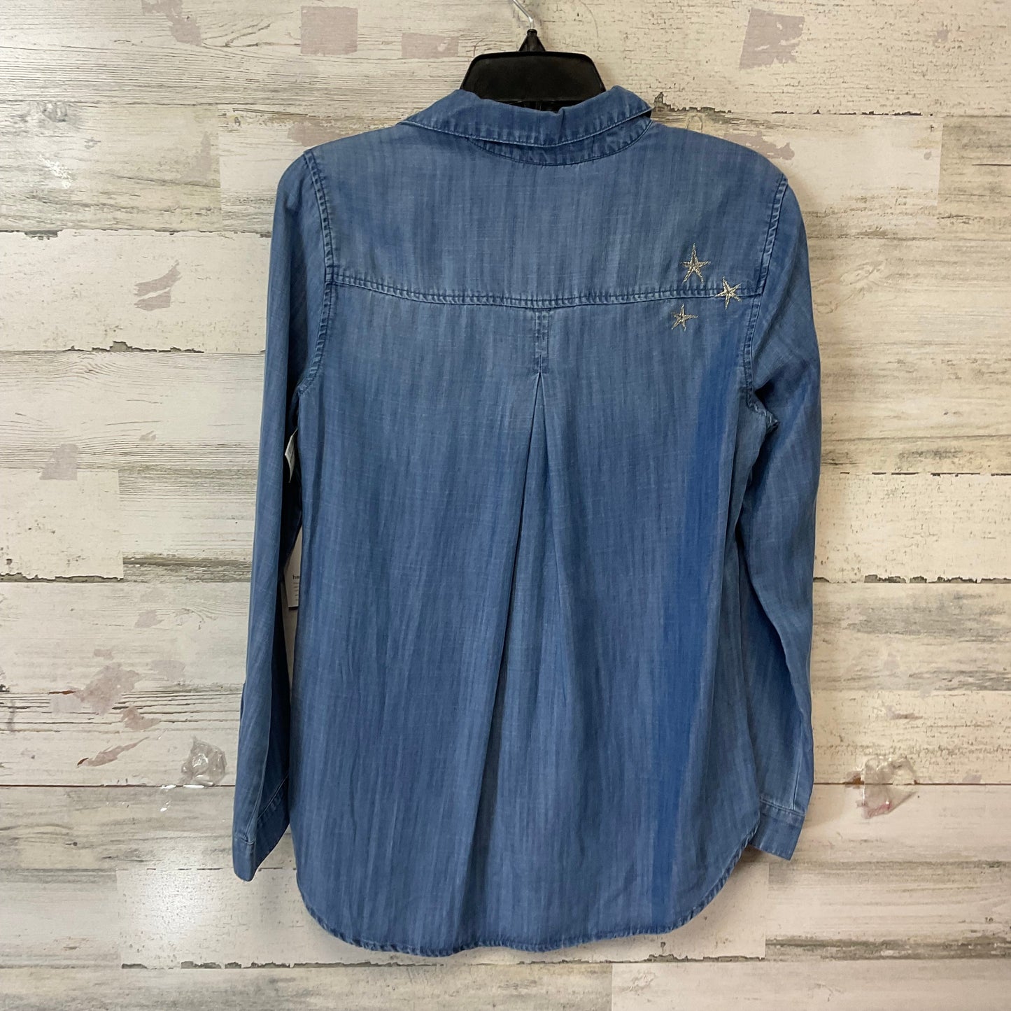 Blouse Long Sleeve By Bella Dahl In Blue Denim, Size: S