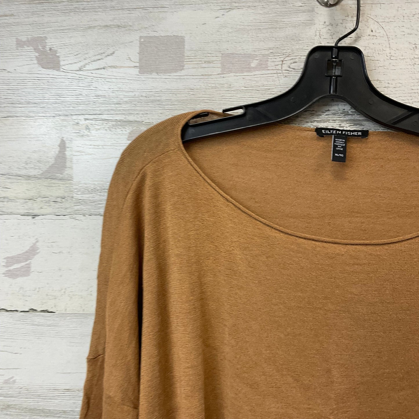 Top Long Sleeve By Eileen Fisher In Brown, Size: Xl