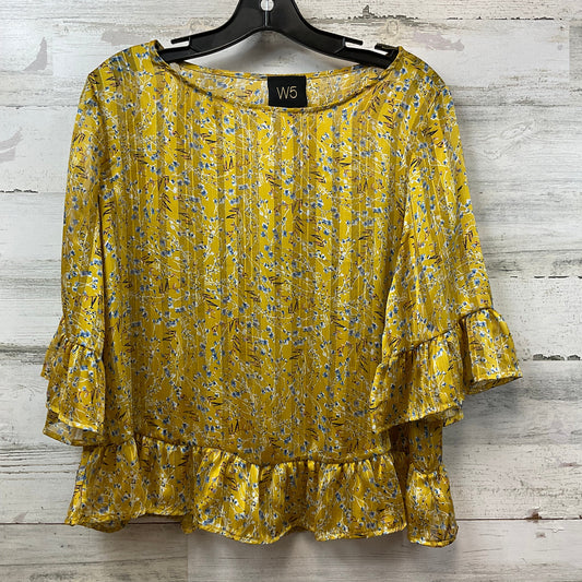 Top Short Sleeve By W5 In Yellow, Size: M