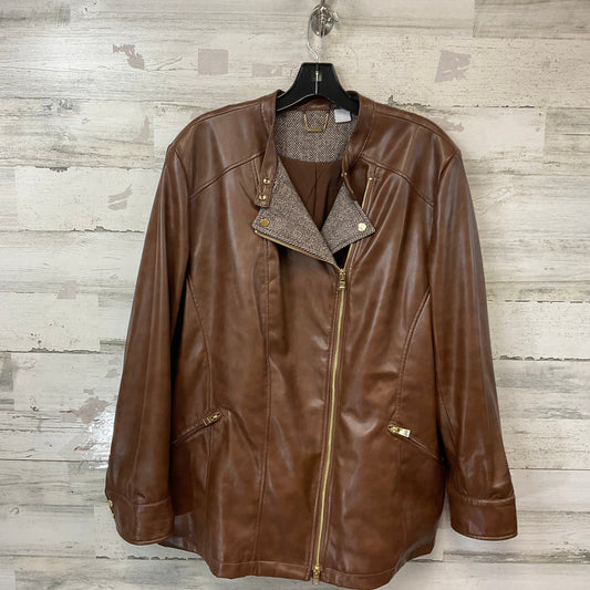 Jacket Other By Chicos In Brown, Size: Xxl