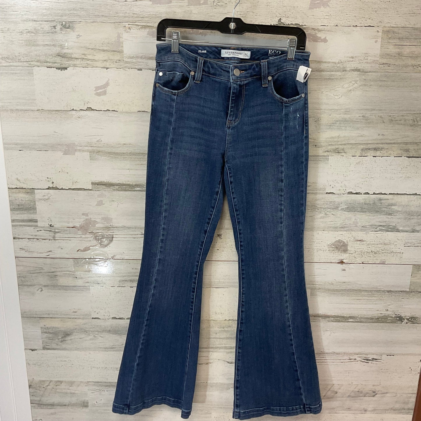 Jeans Flared By Liverpool In Blue Denim, Size: 6