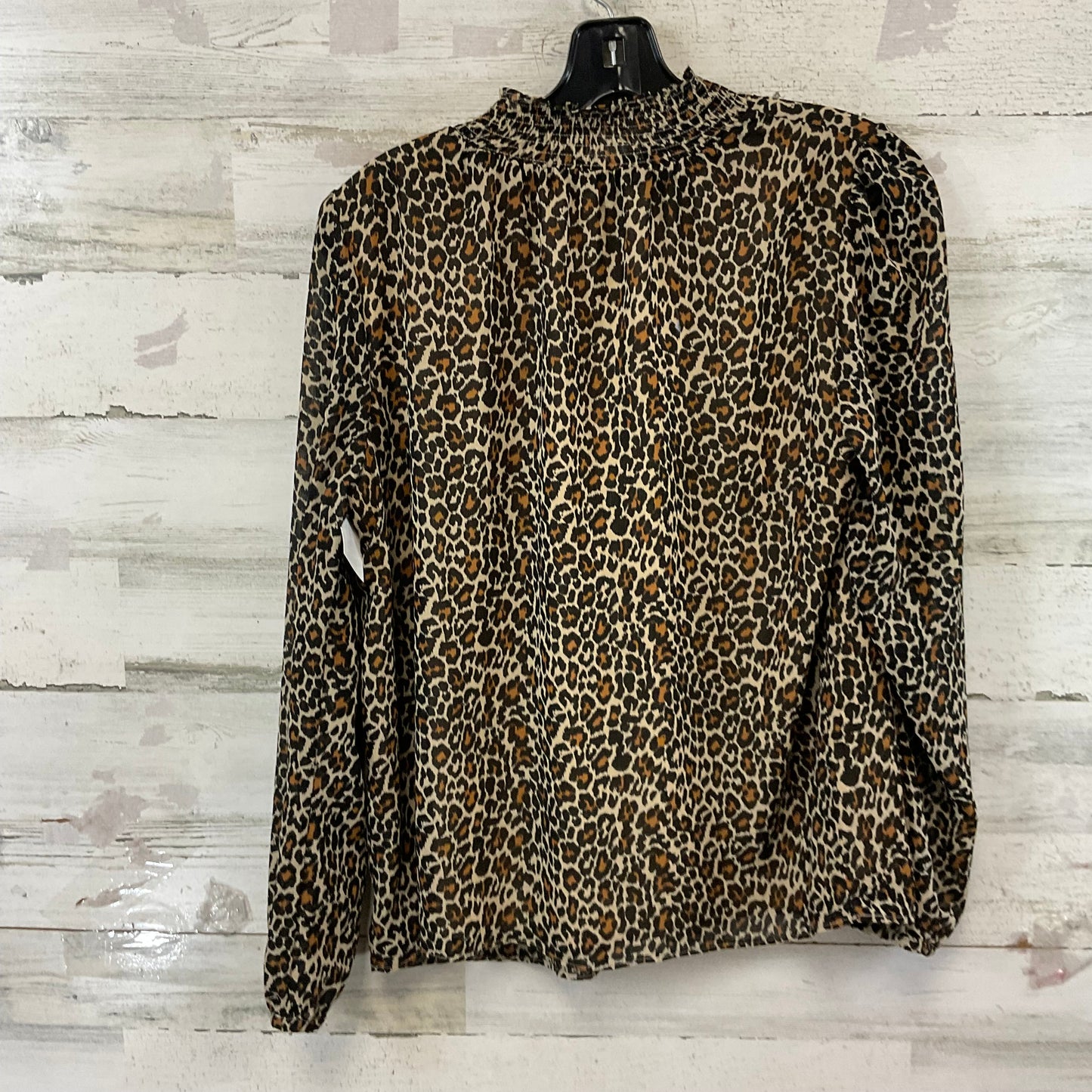 Top Long Sleeve By J. Crew In Animal Print, Size: L