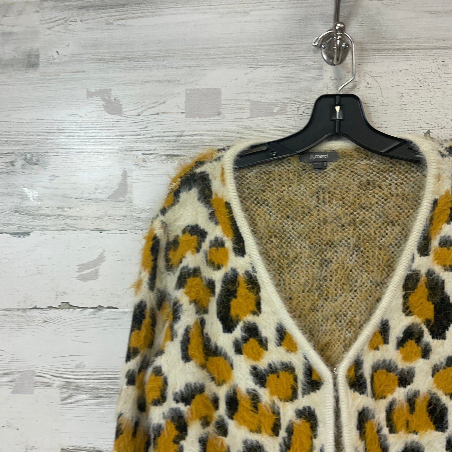 Sweater Cardigan By & Merci In Animal Print, Size: M