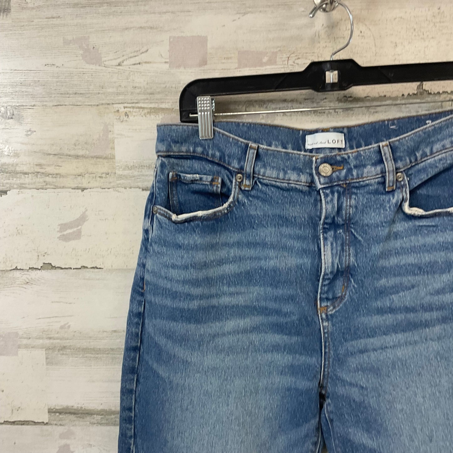 Jeans Straight By Loft In Blue Denim, Size: 8