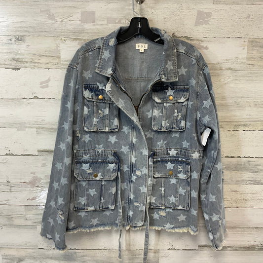 Jacket Denim By Pol In Blue Denim, Size: L