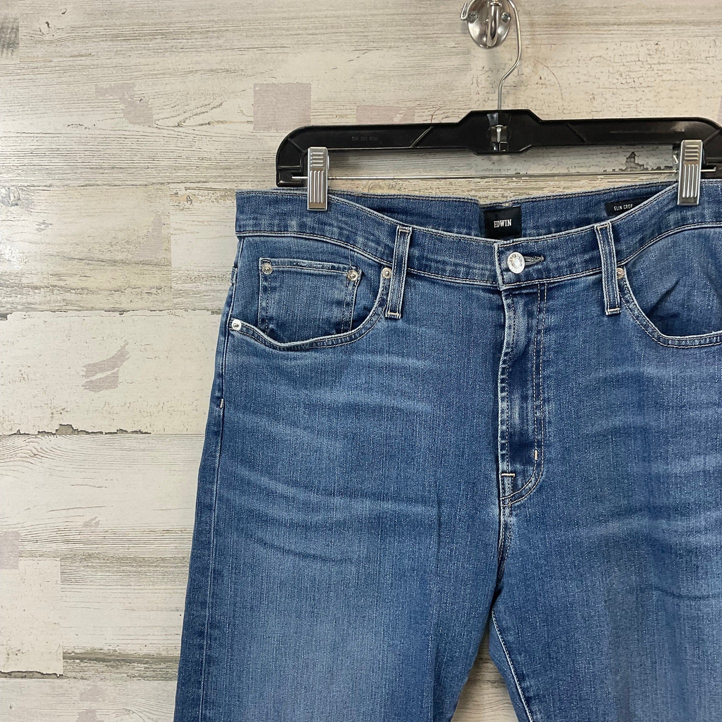 Jeans Straight By Edwin In Blue Denim, Size: 14