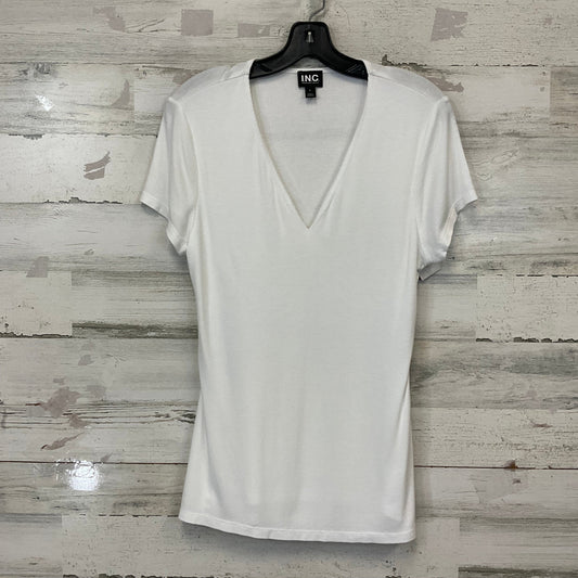 Top Short Sleeve Basic By Inc In White, Size: L