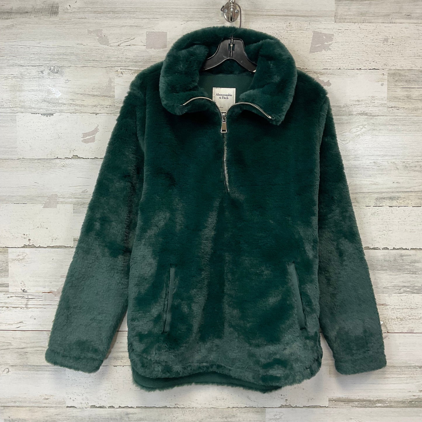 Jacket Faux Fur & Sherpa By Abercrombie And Fitch In Green, Size: M