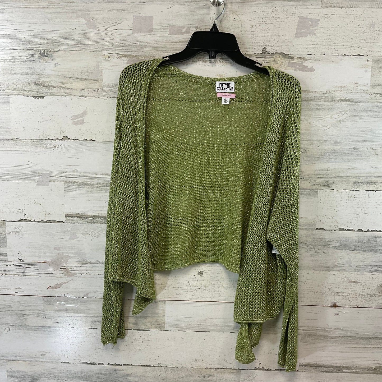 Cardigan By FUTURE COLLECTIVE In Green, Size: 1x