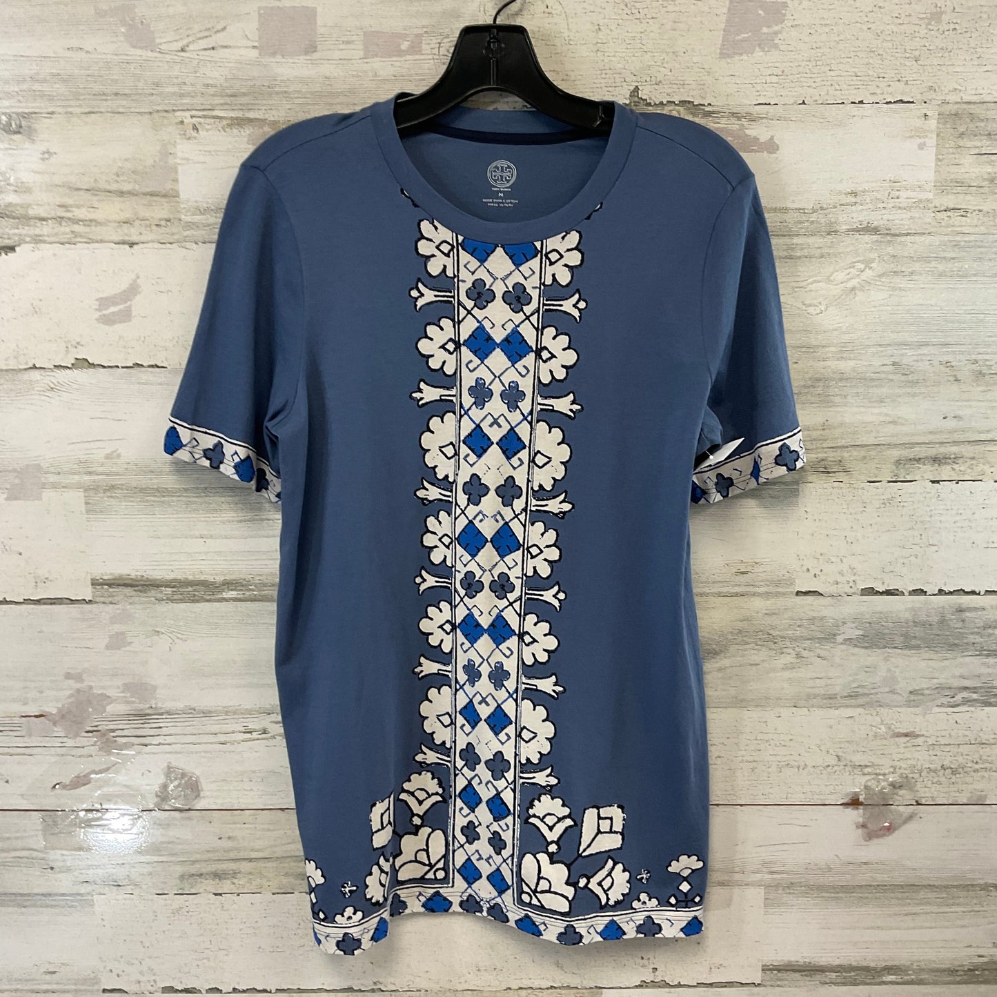 Top Short Sleeve By Tory Burch In Blue, Size: M