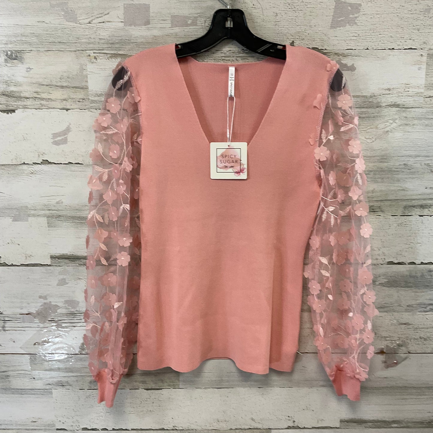 Top Long Sleeve By SPICY SUGAR In Pink, Size: L