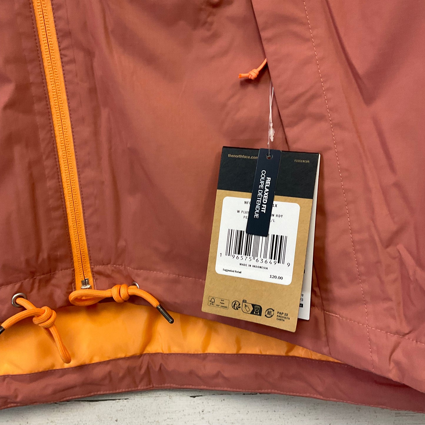 Jacket Windbreaker By The North Face In Orange, Size: 1x