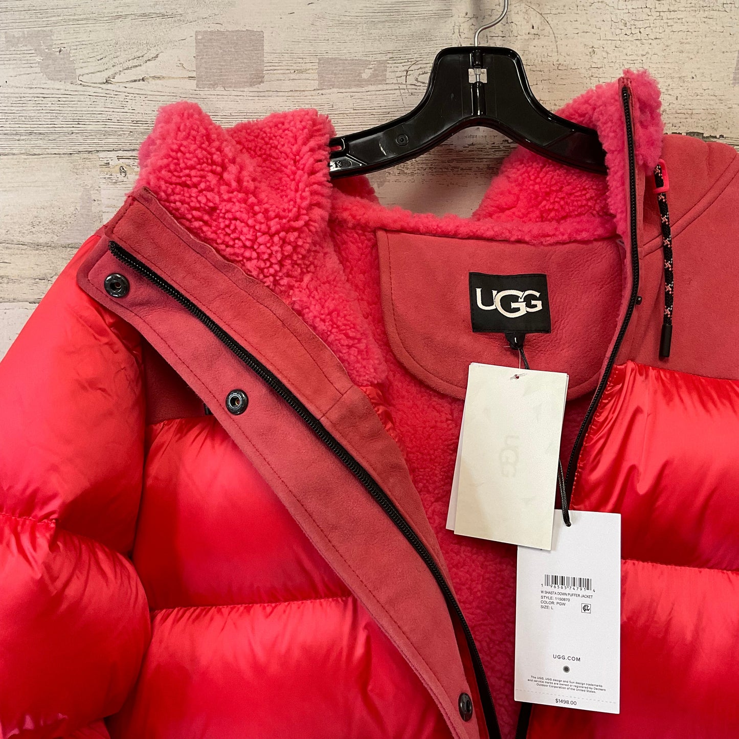 Coat Puffer & Quilted By Ugg In Pink, Size: L