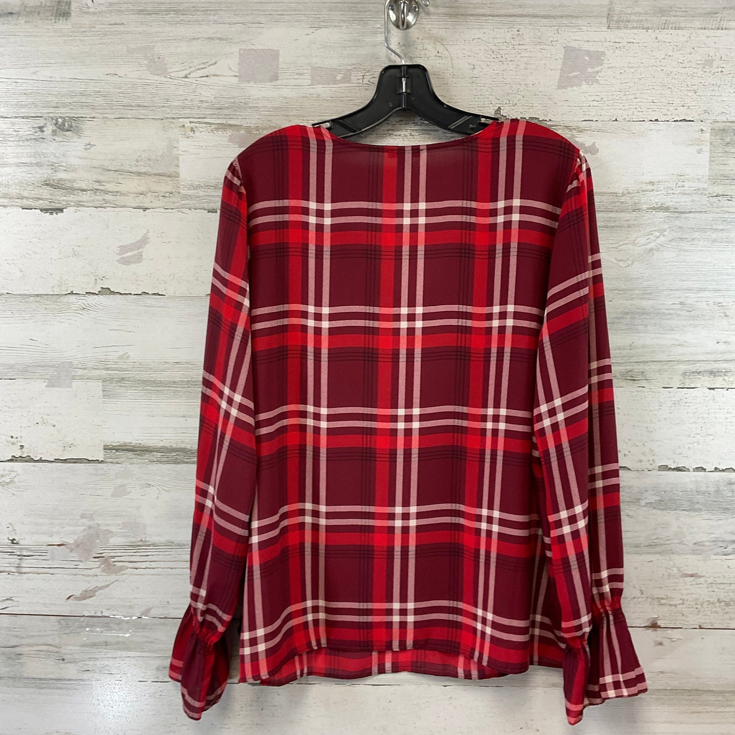 Blouse Long Sleeve By Ann Taylor In Red, Size: L