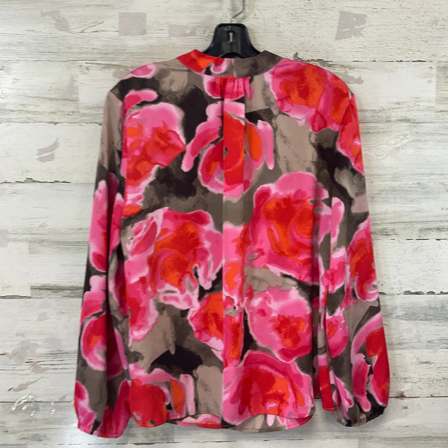 Blouse Long Sleeve By Nic + Zoe In Pink, Size: L