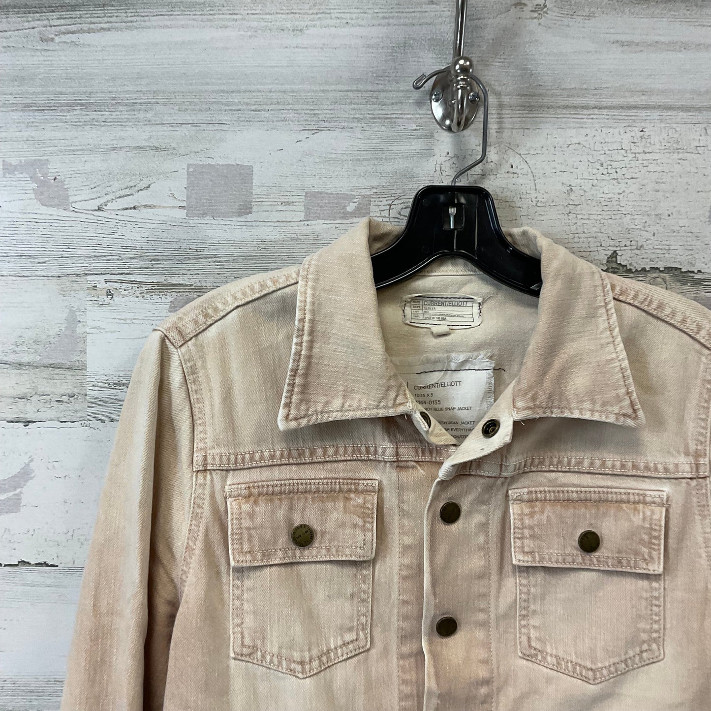 Jacket Denim By Current/elliott In Brown Denim, Size: L