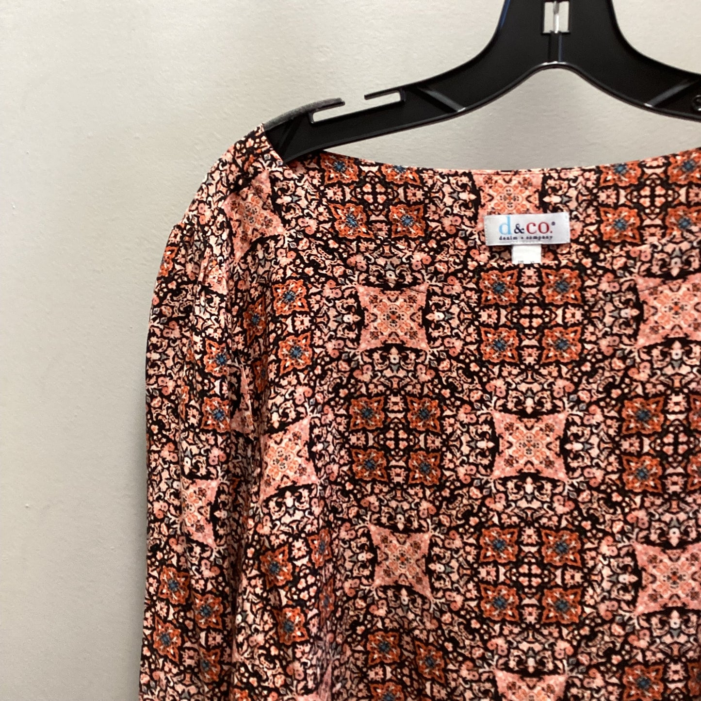 Blouse Long Sleeve By Denim And Co Qvc In Orange, Size: Xl