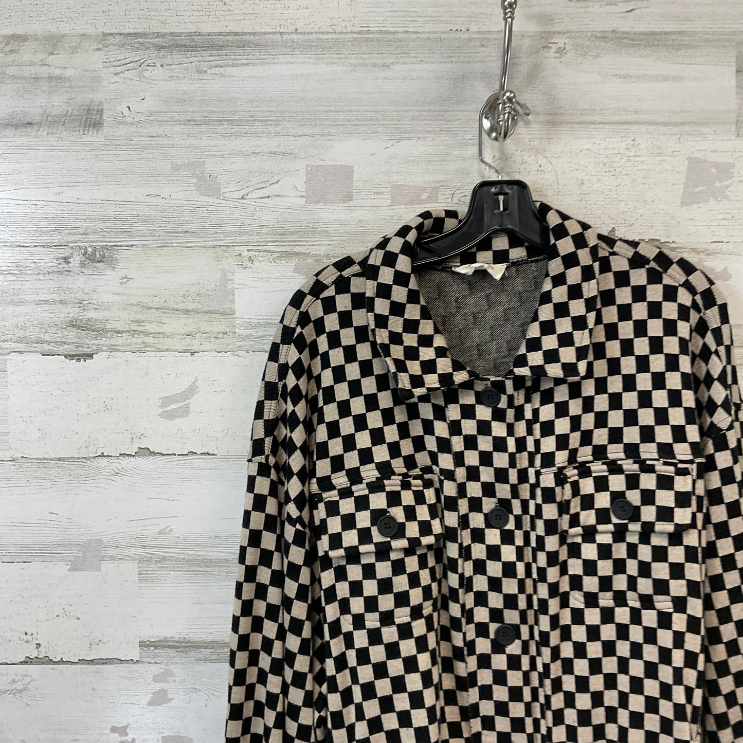 Jacket Shirt By NEW IN In Black & Cream, Size: 1x