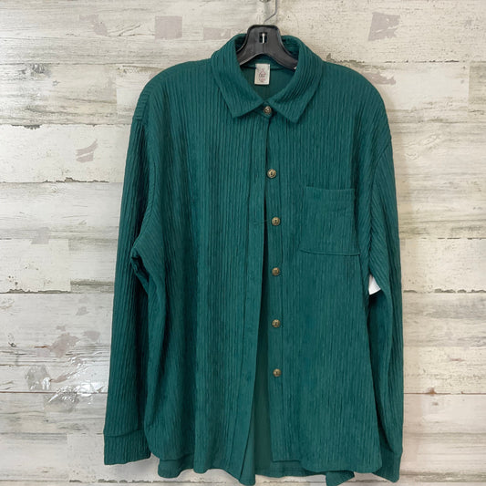 Blouse Long Sleeve By LIKE LOVE In Green, Size: 1x