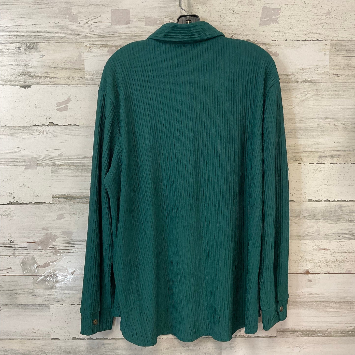 Blouse Long Sleeve By LIKE LOVE In Green, Size: 1x