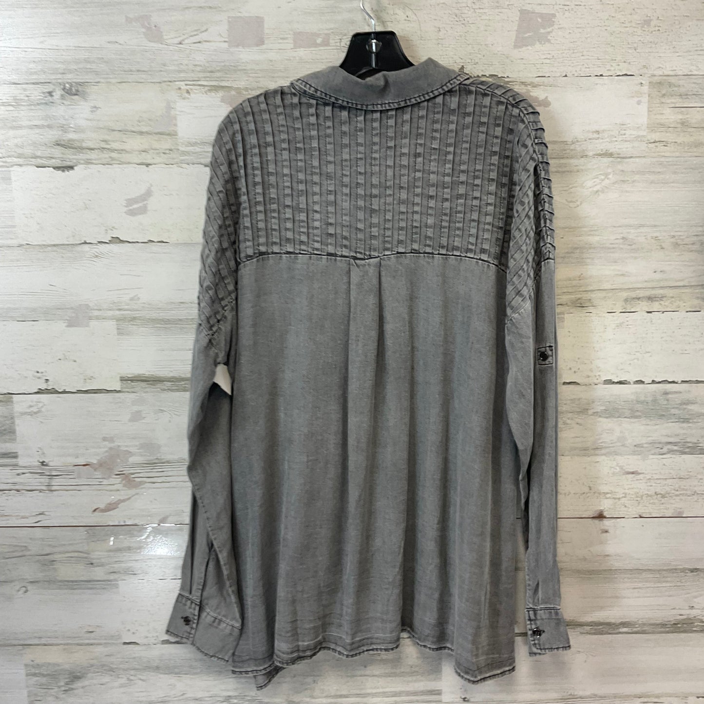 Blouse Long Sleeve By MAZIK In Grey, Size: L