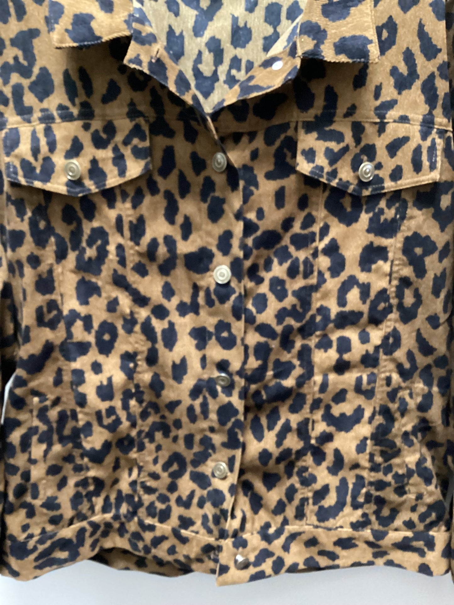 Jacket Shirt By Entro In Animal Print, Size: L