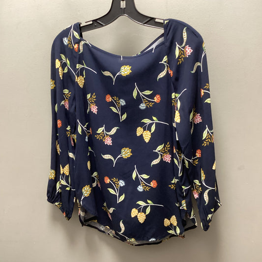 Blouse 3/4 Sleeve By Loft In Blue, Size: Xs