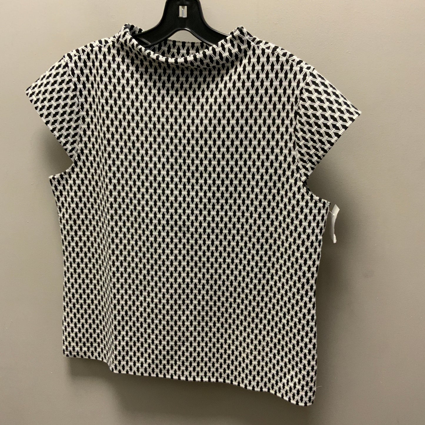 Top Short Sleeve By Ann Taylor In Black & White, Size: Xlp