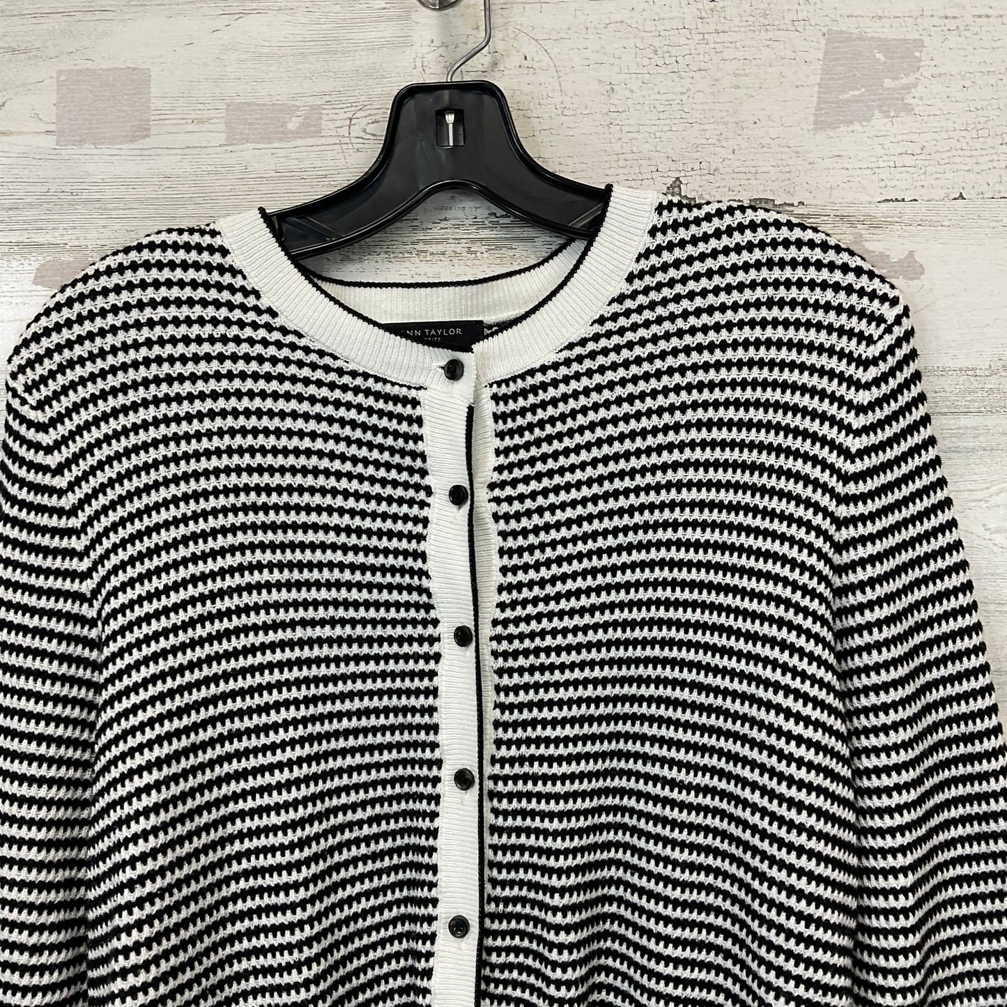 Cardigan By Ann Taylor In Black & White, Size: Xlp