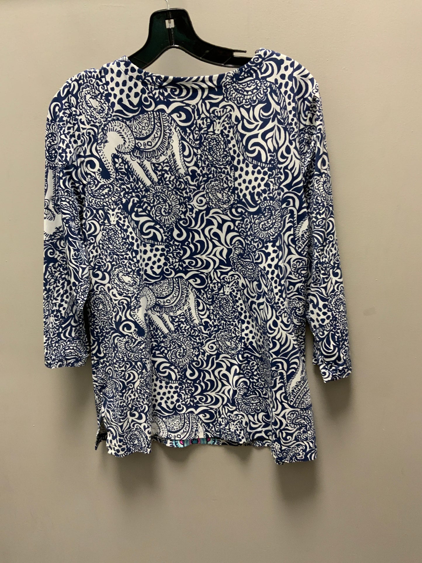 Top 3/4 Sleeve By Lilly Pulitzer In Blue, Size: Xl