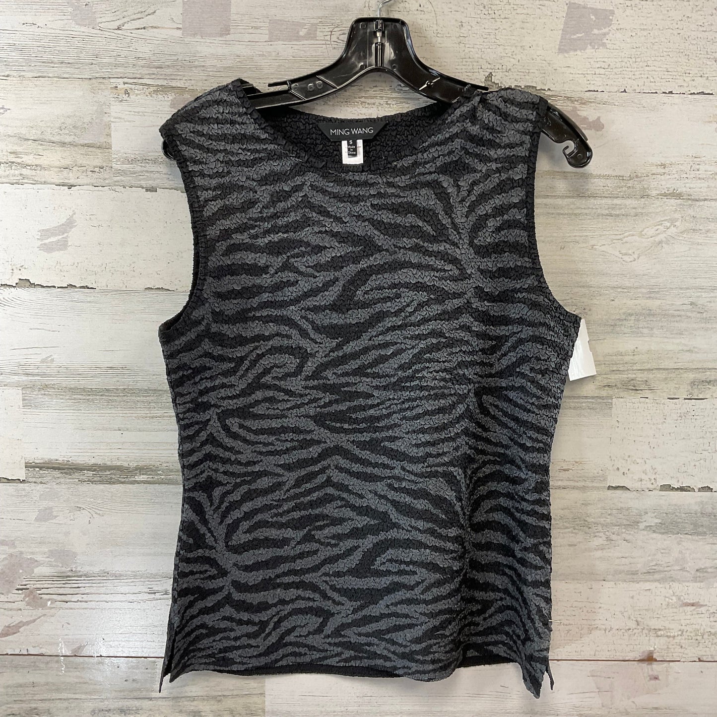 Top Sleeveless By Ming Wang In Black & Grey, Size: S