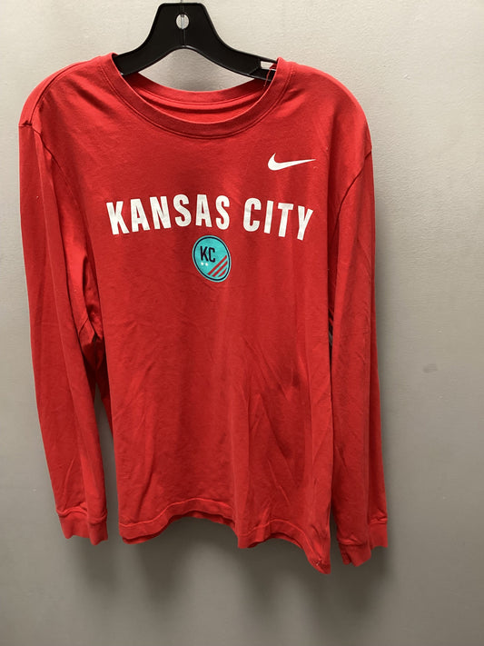 Top Long Sleeve Basic By Nike Apparel In Red, Size: L