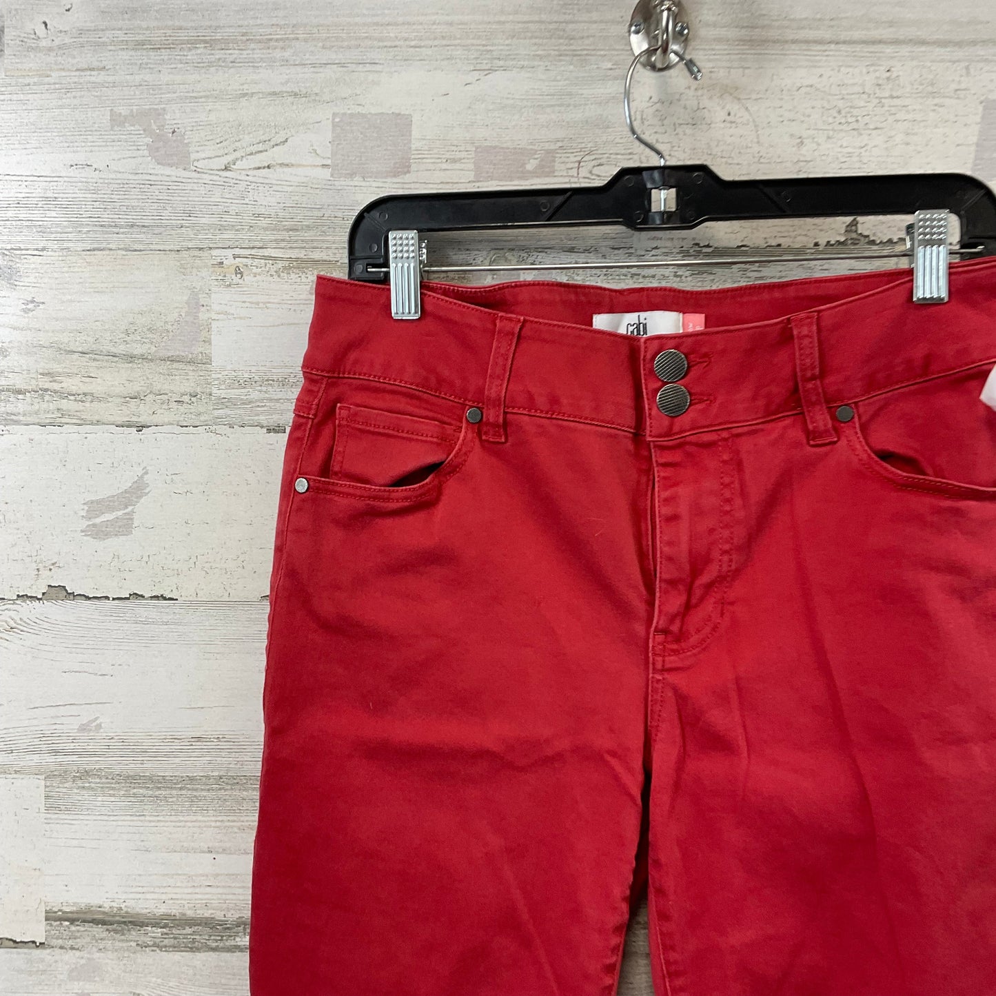 Jeans Cropped By Cabi In Red Denim, Size: 8