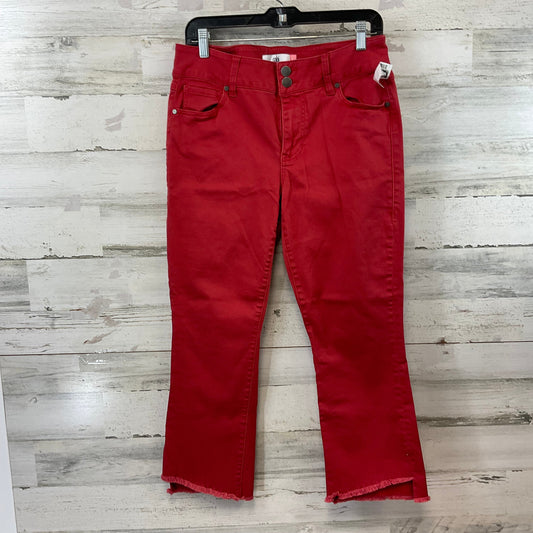 Jeans Cropped By Cabi In Red Denim, Size: 8