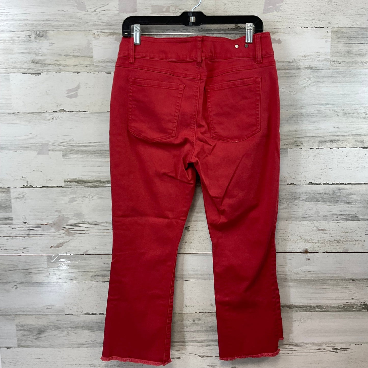 Jeans Cropped By Cabi In Red Denim, Size: 8