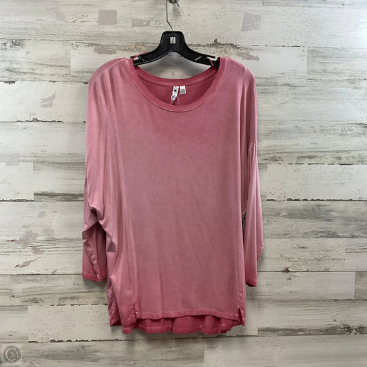 Top 3/4 Sleeve Basic By Cable And Gauge In Pink, Size: L