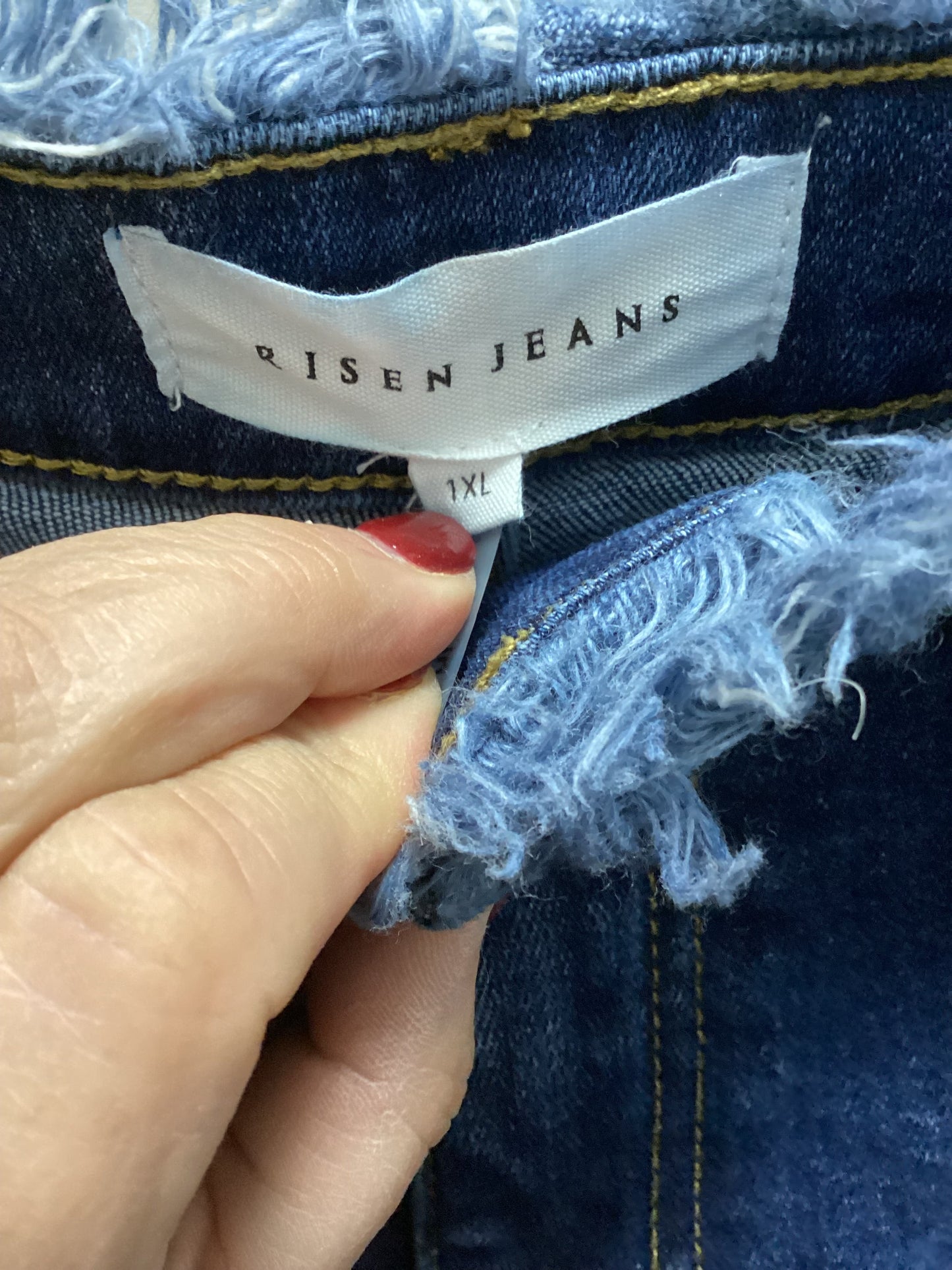 Jeans Cropped By Risen In Blue Denim, Size: 1x