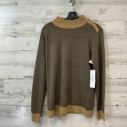 Top Long Sleeve By Calvin Klein In Brown, Size: M