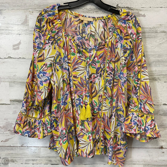 Top 3/4 Sleeve By HOPE & HARLOW In Yellow, Size: L